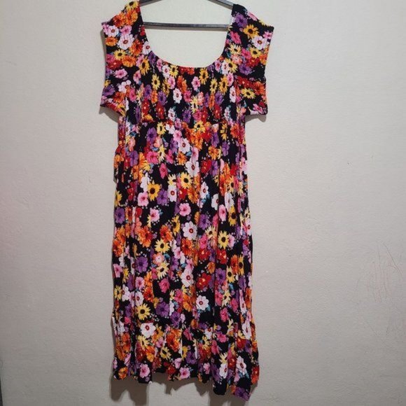torrid Dresses & Skirts - Torrid Floral Off The Shoulder Tulip Hem Dress Plus Size 1X Multicolor